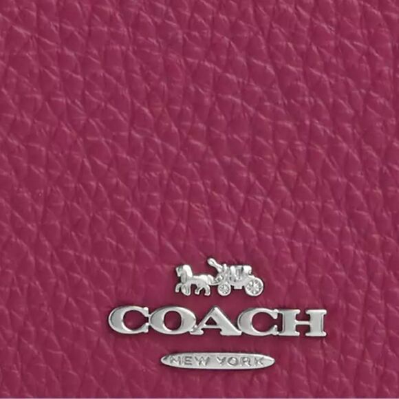 Coach Card Holder Wallet In Signature Canvas With Bow Print Bag Purse - Picture 16 of 17